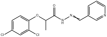 2-(2,4-dichlorophenoxy)-N-[(E)-pyridin-3-ylmethylideneamino]propanamide Structure