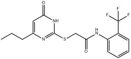 2-[(4-oxo-6-propyl-1H-pyrimidin-2-yl)sulfanyl]-N-[2-(trifluoromethyl)phenyl]acetamide 구조식 이미지