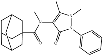 N-(1,5-dimethyl-3-oxo-2-phenylpyrazol-4-yl)-N-methyladamantane-1-carboxamide 구조식 이미지