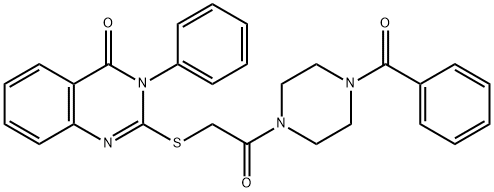 2-[2-(4-benzoylpiperazin-1-yl)-2-oxoethyl]sulfanyl-3-phenylquinazolin-4-one 구조식 이미지