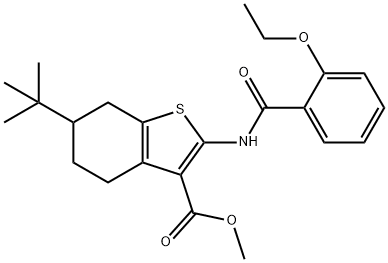 methyl 6-tert-butyl-2-[(2-ethoxybenzoyl)amino]-4,5,6,7-tetrahydro-1-benzothiophene-3-carboxylate Structure