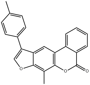 7-methyl-10-(4-methylphenyl)-[1]benzofuro[6,5-c]isochromen-5-one 구조식 이미지