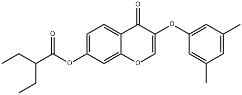 [3-(3,5-dimethylphenoxy)-4-oxochromen-7-yl] 2-ethylbutanoate Structure