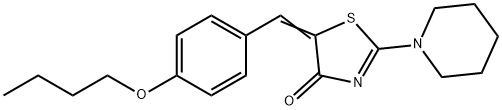 (5E)-5-[(4-butoxyphenyl)methylidene]-2-piperidin-1-yl-1,3-thiazol-4-one Structure