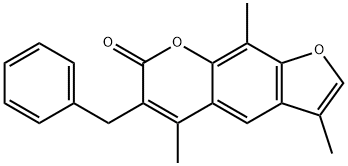 6-benzyl-3,5,9-trimethylfuro[3,2-g]chromen-7-one Structure