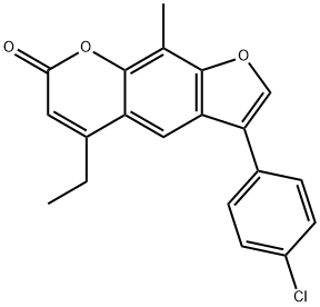 3-(4-chlorophenyl)-5-ethyl-9-methylfuro[3,2-g]chromen-7-one Structure