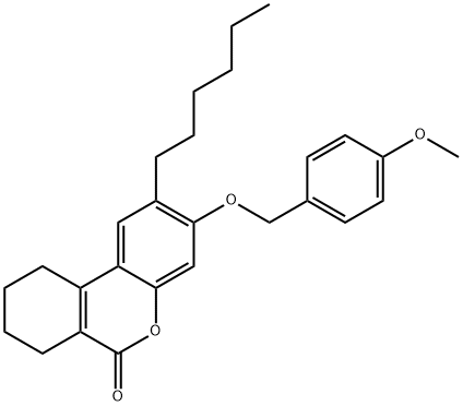 2-hexyl-3-[(4-methoxyphenyl)methoxy]-7,8,9,10-tetrahydrobenzo[c]chromen-6-one Structure