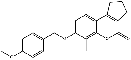 7-[(4-methoxyphenyl)methoxy]-6-methyl-2,3-dihydro-1H-cyclopenta[c]chromen-4-one 구조식 이미지