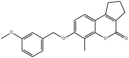 7-[(3-methoxyphenyl)methoxy]-6-methyl-2,3-dihydro-1H-cyclopenta[c]chromen-4-one Structure