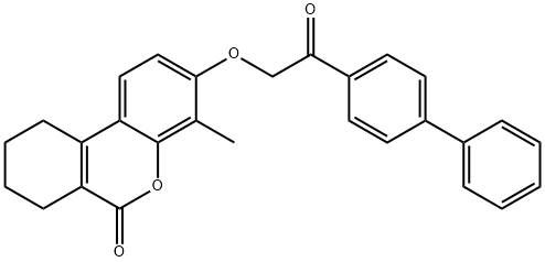 4-methyl-3-[2-oxo-2-(4-phenylphenyl)ethoxy]-7,8,9,10-tetrahydrobenzo[c]chromen-6-one Structure