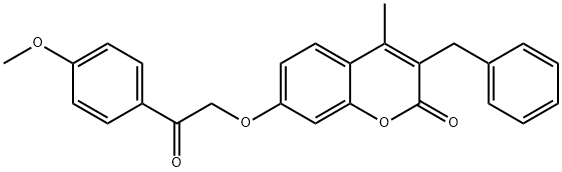 3-benzyl-7-[2-(4-methoxyphenyl)-2-oxoethoxy]-4-methylchromen-2-one 구조식 이미지