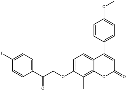 7-[2-(4-fluorophenyl)-2-oxoethoxy]-4-(4-methoxyphenyl)-8-methylchromen-2-one Structure