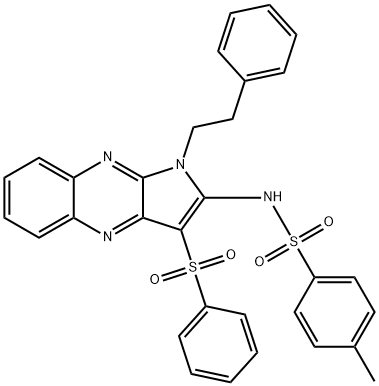 N-[3-(benzenesulfonyl)-1-(2-phenylethyl)pyrrolo[3,2-b]quinoxalin-2-yl]-4-methylbenzenesulfonamide Structure