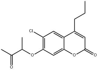 6-chloro-7-(3-oxobutan-2-yloxy)-4-propylchromen-2-one Structure