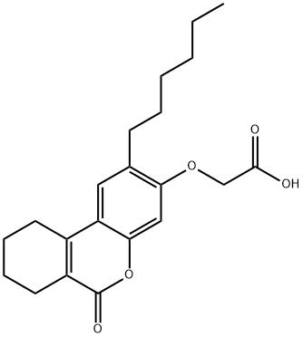 2-[(2-hexyl-6-oxo-7,8,9,10-tetrahydrobenzo[c]chromen-3-yl)oxy]acetic acid 구조식 이미지