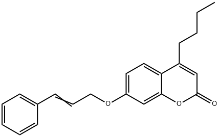 4-butyl-7-[(E)-3-phenylprop-2-enoxy]chromen-2-one 구조식 이미지