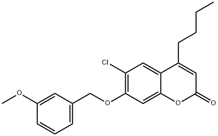 4-butyl-6-chloro-7-[(3-methoxyphenyl)methoxy]chromen-2-one Structure