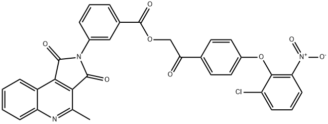 [2-[4-(2-chloro-6-nitrophenoxy)phenyl]-2-oxoethyl] 3-(4-methyl-1,3-dioxopyrrolo[3,4-c]quinolin-2-yl)benzoate Structure