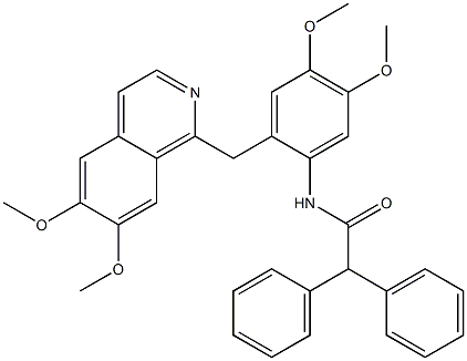 N-[2-[(6,7-dimethoxyisoquinolin-1-yl)methyl]-4,5-dimethoxyphenyl]-2,2-diphenylacetamide Structure