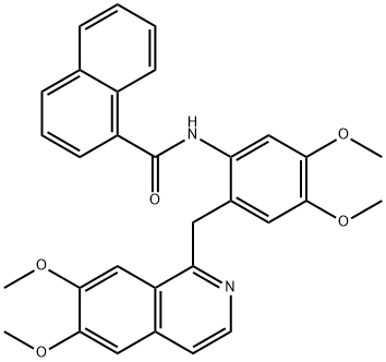 N-[2-[(6,7-dimethoxyisoquinolin-1-yl)methyl]-4,5-dimethoxyphenyl]naphthalene-1-carboxamide 구조식 이미지