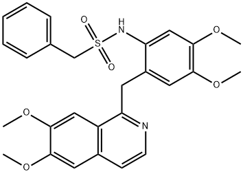 N-[2-[(6,7-dimethoxyisoquinolin-1-yl)methyl]-4,5-dimethoxyphenyl]-1-phenylmethanesulfonamide Structure