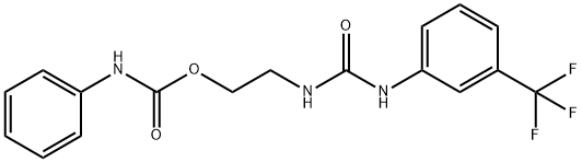 2-[[3-(trifluoromethyl)phenyl]carbamoylamino]ethyl N-phenylcarbamate 구조식 이미지