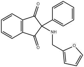 2-(furan-2-ylmethylamino)-2-phenylindene-1,3-dione Structure