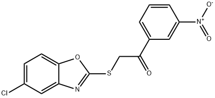 2-[(5-chloro-1,3-benzoxazol-2-yl)sulfanyl]-1-(3-nitrophenyl)ethanone 구조식 이미지