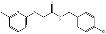 N-[(4-chlorophenyl)methyl]-2-(4-methylpyrimidin-2-yl)sulfanylacetamide 구조식 이미지