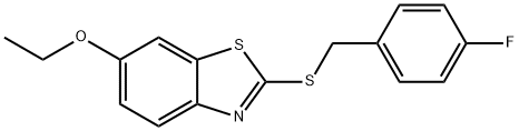 6-ethoxy-2-[(4-fluorophenyl)methylsulfanyl]-1,3-benzothiazole 구조식 이미지