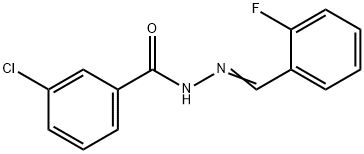 3-chloro-N-[(E)-(2-fluorophenyl)methylideneamino]benzamide Structure