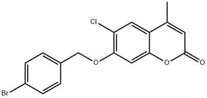 7-[(4-bromophenyl)methoxy]-6-chloro-4-methylchromen-2-one 구조식 이미지