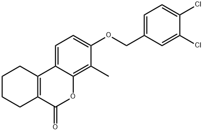 3-[(3,4-dichlorophenyl)methoxy]-4-methyl-7,8,9,10-tetrahydrobenzo[c]chromen-6-one 구조식 이미지