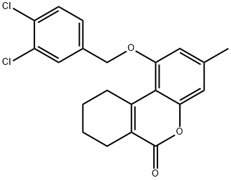 1-[(3,4-dichlorophenyl)methoxy]-3-methyl-7,8,9,10-tetrahydrobenzo[c]chromen-6-one Structure