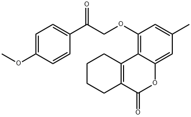 1-[2-(4-methoxyphenyl)-2-oxoethoxy]-3-methyl-7,8,9,10-tetrahydrobenzo[c]chromen-6-one 구조식 이미지