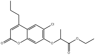 ethyl 2-(6-chloro-2-oxo-4-propylchromen-7-yl)oxypropanoate 구조식 이미지