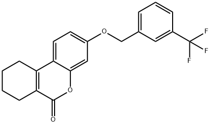 3-[[3-(trifluoromethyl)phenyl]methoxy]-7,8,9,10-tetrahydrobenzo[c]chromen-6-one 구조식 이미지