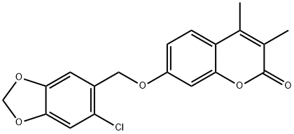 7-[(6-chloro-1,3-benzodioxol-5-yl)methoxy]-3,4-dimethylchromen-2-one 구조식 이미지