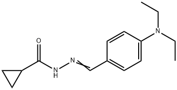 N-[(E)-[4-(diethylamino)phenyl]methylideneamino]cyclopropanecarboxamide 구조식 이미지