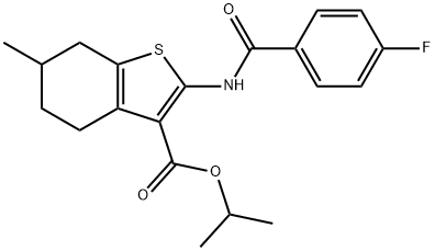 propan-2-yl 2-[(4-fluorobenzoyl)amino]-6-methyl-4,5,6,7-tetrahydro-1-benzothiophene-3-carboxylate 구조식 이미지