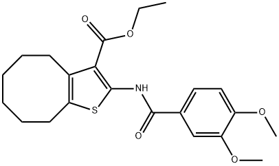 ethyl 2-[(3,4-dimethoxybenzoyl)amino]-4,5,6,7,8,9-hexahydrocycloocta[b]thiophene-3-carboxylate Structure