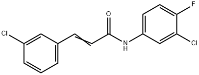 (E)-N-(3-chloro-4-fluorophenyl)-3-(3-chlorophenyl)prop-2-enamide 구조식 이미지