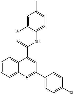 N-(2-bromo-4-methylphenyl)-2-(4-chlorophenyl)quinoline-4-carboxamide 구조식 이미지