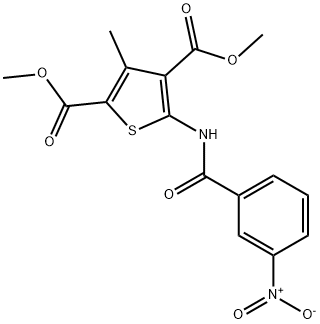 dimethyl 3-methyl-5-[(3-nitrobenzoyl)amino]thiophene-2,4-dicarboxylate 구조식 이미지