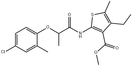 methyl 2-[2-(4-chloro-2-methylphenoxy)propanoylamino]-4-ethyl-5-methylthiophene-3-carboxylate 구조식 이미지