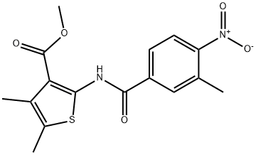 methyl 4,5-dimethyl-2-[(3-methyl-4-nitrobenzoyl)amino]thiophene-3-carboxylate 구조식 이미지