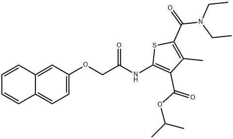 propan-2-yl 5-(diethylcarbamoyl)-4-methyl-2-[(2-naphthalen-2-yloxyacetyl)amino]thiophene-3-carboxylate 구조식 이미지