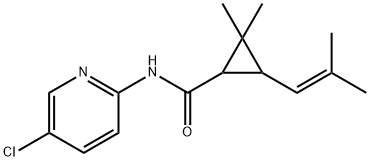 N-(5-chloropyridin-2-yl)-2,2-dimethyl-3-(2-methylprop-1-enyl)cyclopropane-1-carboxamide 구조식 이미지