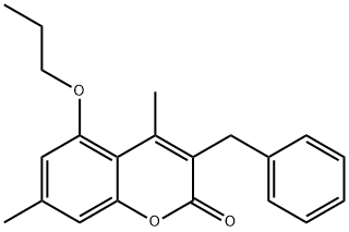 3-benzyl-4,7-dimethyl-5-propoxychromen-2-one 구조식 이미지