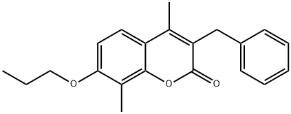 3-benzyl-4,8-dimethyl-7-propoxychromen-2-one 구조식 이미지